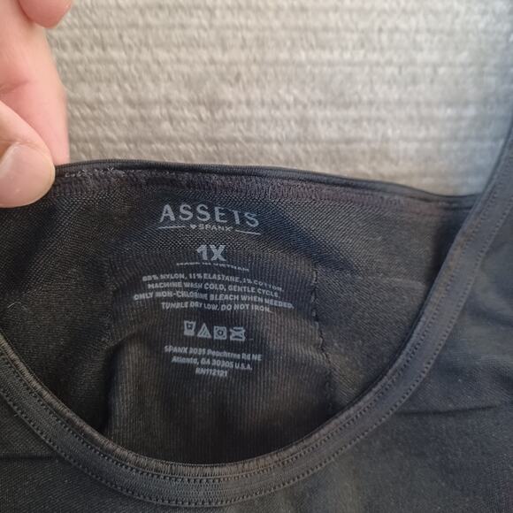 Assets Spanx One Piece Women 1X Black Unlined Seamless Shorts Body Shaper - Picture 3 of 7